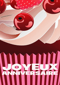 G&acirc;teau d'anniversaire avec framboises et cr&egrave;me